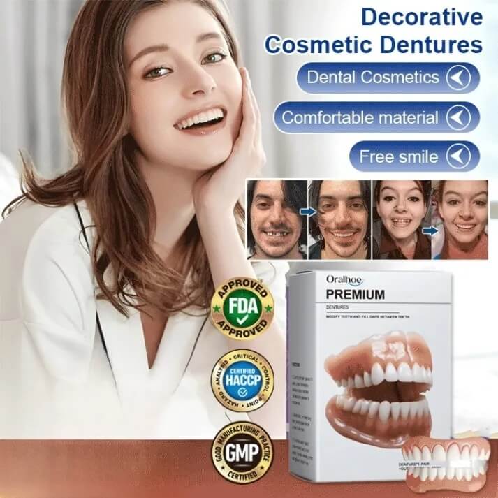 Perfect Smile Denture Set - Instant White, Natural-Looking Teeth