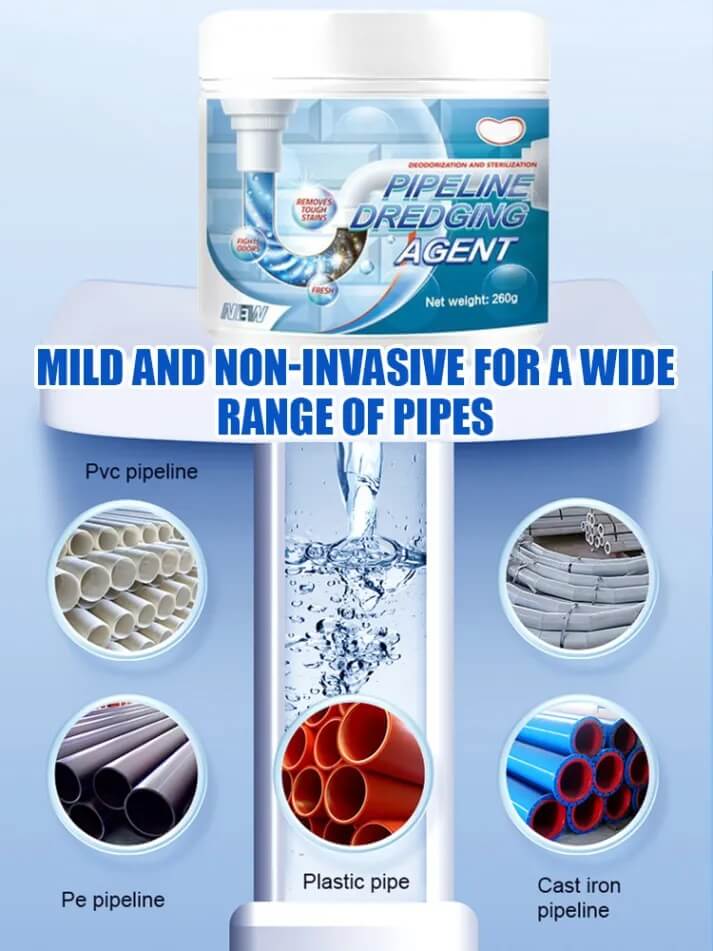 Pipe Dredging Agent - Fast-Acting Drain Cleaner & Odor Remover