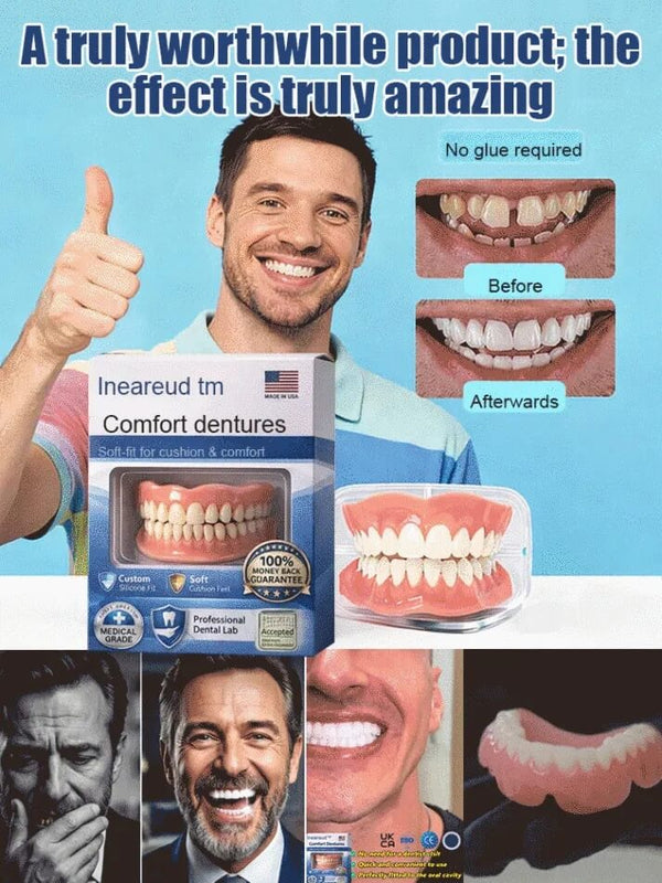 Premium Full Dentures - Comfortable Complete Tooth Replacement Set