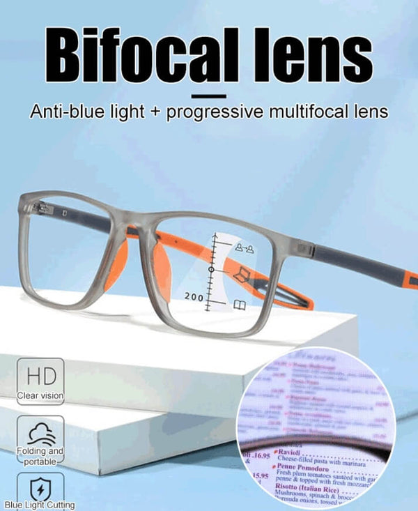 Progressive Multi-Focal Blue Light Glasses - German Innovation Smart Focus Reading Eyewear (100–1000°)