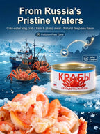 Ready-to-Eat King Crab Leg Meat - Wild-Caught High-Protein Russian Seafood Snack