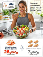 Ready-to-Eat King Crab Leg Meat - Wild-Caught High-Protein Russian Seafood Snack