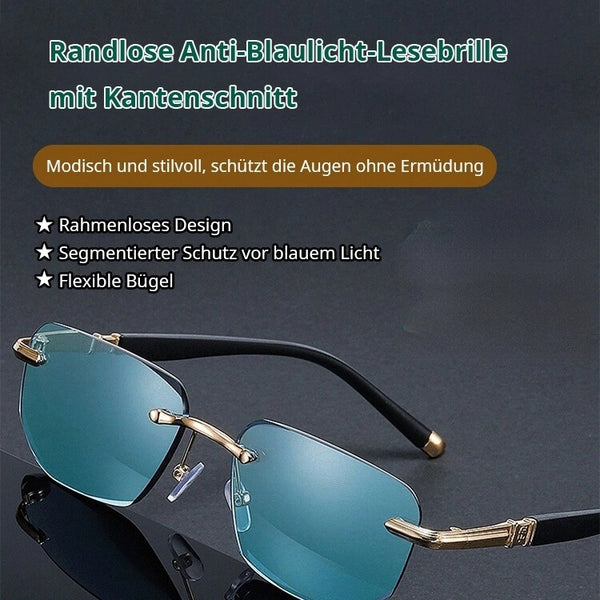 Rimless Diamond-Cut Reading Glasses - Lightweight Elegant Vision Eyewear