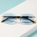 Rimless Diamond-Cut Reading Glasses - Lightweight Elegant Vision Eyewear