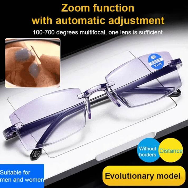 Smart Futuristic Technology Radiation Resistant Reading Glasses】100-700 Degree Automatic Adjustment！