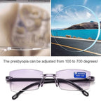 Smart Futuristic Technology Radiation Resistant Reading Glasses】100-700 Degree Automatic Adjustment！