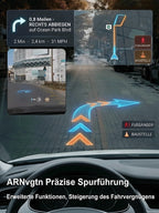 Smart HUD GPS Display - Plug-and-Play Driving Assistant with Lifetime Speed Camera Updates