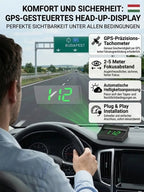 Smart HUD GPS Display - Plug-and-Play Driving Assistant with Lifetime Speed Camera Updates