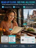 Smart Progressive Glasses - Clear Vision at Every Distance & Light Condition