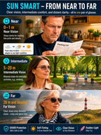 Smart Progressive Glasses - Clear Vision at Every Distance & Light Condition