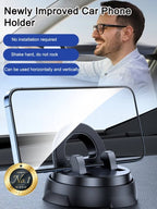 Smart Suction Cup Car Phone Holder - Auto-Clamping 360° Navigation Mount (10X Grip)