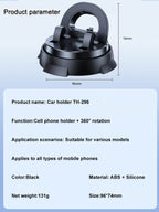Smart Suction Cup Car Phone Holder - Auto-Clamping 360° Navigation Mount (10X Grip)