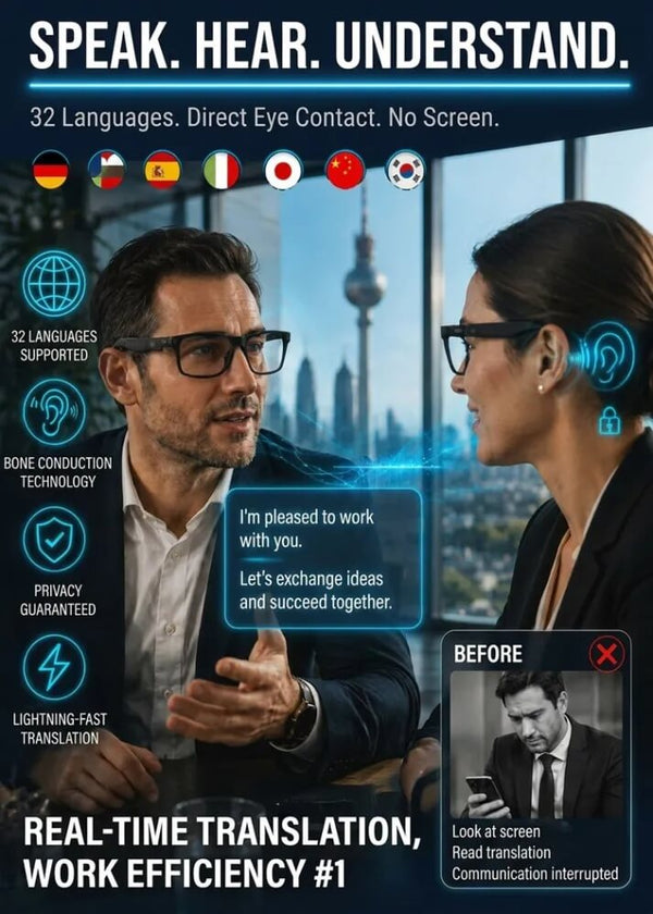 Smart Zoom AI Translation Glasses - Photochromic All-in-One Adaptive Vision Eyewear