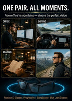 Smart Zoom AI Translation Glasses - Photochromic All-in-One Adaptive Vision Eyewear