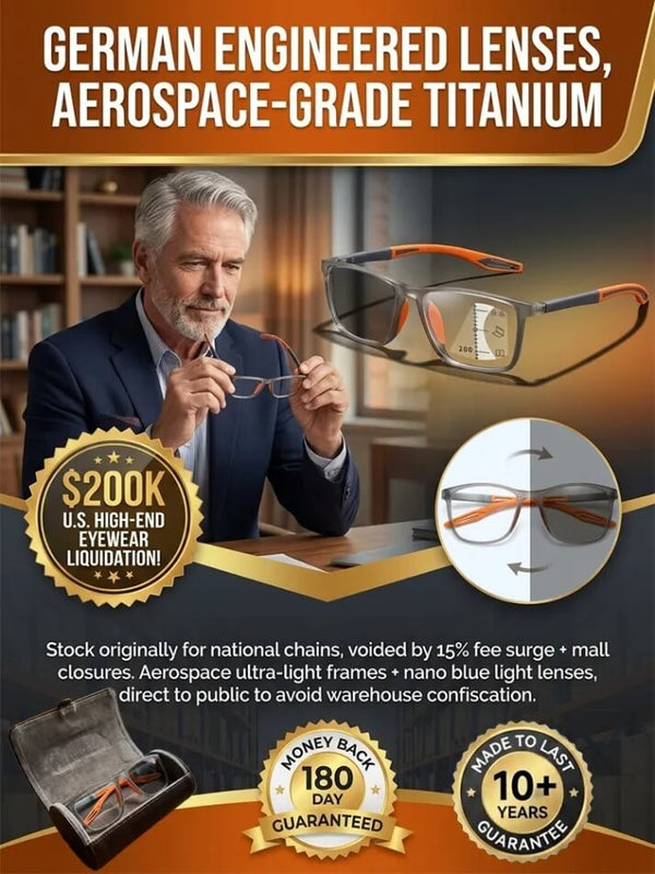 Smart Zoom Photochromic Glasses - Auto-Tint Near & Far Vision Eyewear with Light-Adaptive Lenses