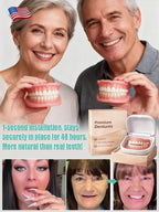 Snap-On Smile Dentures - Glue-Free Natural White Instant Fit Teeth Cover