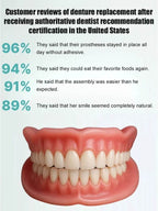 Snap-On Smile Dentures - Glue-Free Natural White Instant Fit Teeth Cover