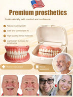 Snap-On Smile Dentures - Glue-Free Natural White Instant Fit Teeth Cover