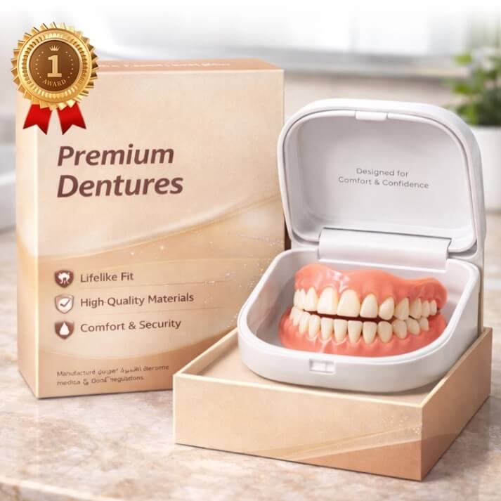 Snap-On Smile Dentures - Glue-Free Natural White Instant Fit Teeth Cover