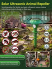 Solar-Powered Animal Repellent - Waterproof Ultrasonic Outdoor Protection