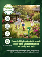 Solar-Powered Animal Repellent - Waterproof Ultrasonic Outdoor Protection