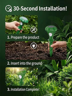 Solar-Powered Animal Repellent - Waterproof Ultrasonic Outdoor Protection