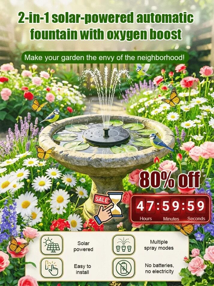 Solar Floating Fountain - Rainproof No-Electricity Garden Water Feature Pump