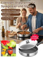 Stainless Steel Frying Pan - Durable Skillet for Eggs, Steaks & Everyday Cooking