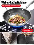 Stainless Steel Honeycomb Pan - Multifunctional Non-Stick Cooking Frying Pan