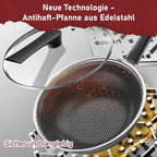 Stainless Steel Non-Stick Pan - Durable Multi-Purpose Cooking Frying Pan