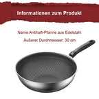 Stainless Steel Non-Stick Pan - Durable Multi-Purpose Cooking Frying Pan