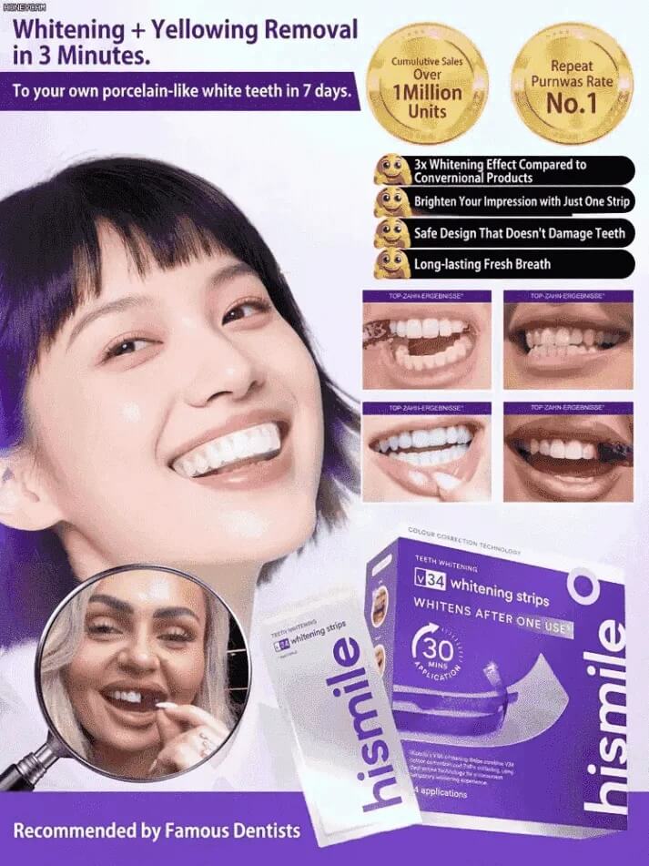 Teeth Whitening Solution - Brighter Smile in 7 Days, Stain Removal in 30 Minutes