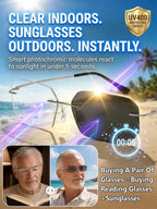 Titanium Alloy Smart-Focus Glasses - 0.1s Photochromic Near & Far Vision Eyewear Recommended by Eye Care Professionals