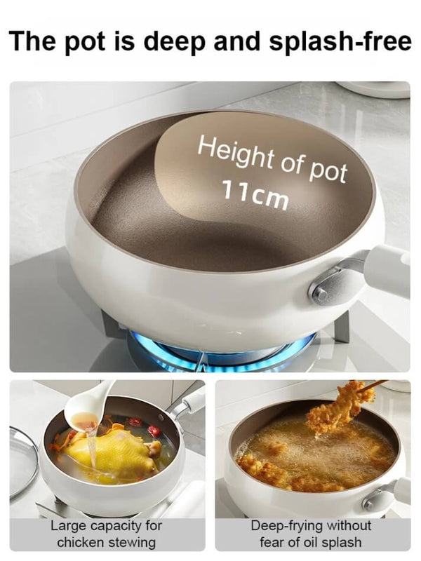 Titanium Ceramic Non-Stick Pan - No-Coating Multifunctional Large-Bellied Cookware