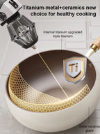 Titanium Ceramic Non-Stick Pan - No-Coating Multifunctional Large-Bellied Cookware