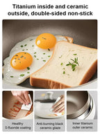 Titanium Ceramic Non-Stick Pan - No-Coating Multifunctional Large-Bellied Cookware