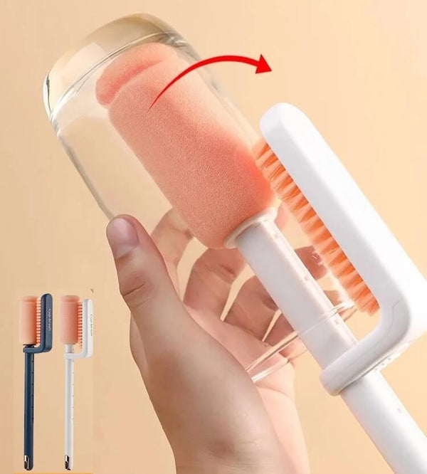 Triple Adjustable Cup Brush - Multi-Stage Cleaning Brush for Cups & Bottles
