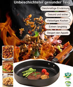 Uncoated Nitrided Iron Frying Pan - High-Precision Flat-Bottom Cookware for Everyday Cooking