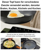 Uncoated Nitrided Iron Frying Pan - High-Precision Flat-Bottom Cookware for Everyday Cooking