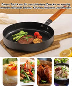 Uncoated Nitrided Iron Frying Pan - High-Precision Flat-Bottom Cookware for Everyday Cooking