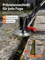 V8 Garden Cleaning System - 18000 RPM 3-in-1 Cordless Trimmer & Weed Cutter for Easy Yard Maintenance