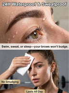 Waterproof Eyebrow Powder Set - Easy 3-Second Brow Makeup Kit for Beginners
