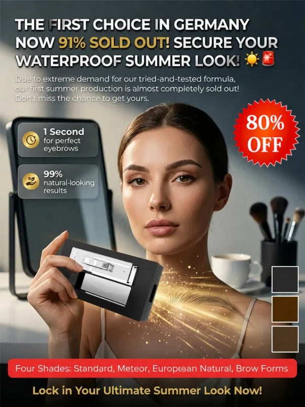Waterproof Eyebrow Powder Set - Easy 3-Second Brow Stamp for Beginners