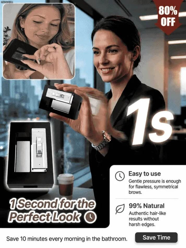 Waterproof Eyebrow Powder Set - Easy 3-Second Brow Stamp for Beginners