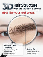 Waterproof Eyebrow Powder Set - Easy 3-Second Brow Stamp for Beginners