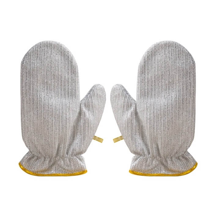 Waterproof and oil-proof dishwashing steel wool gloves